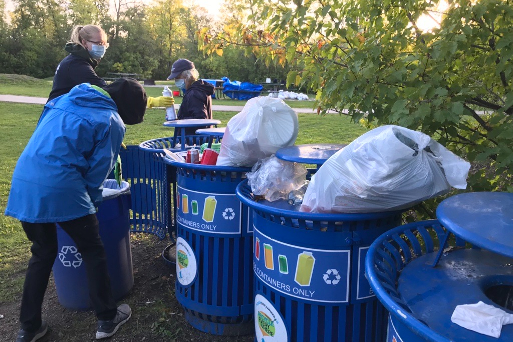 Trash bins at the Park